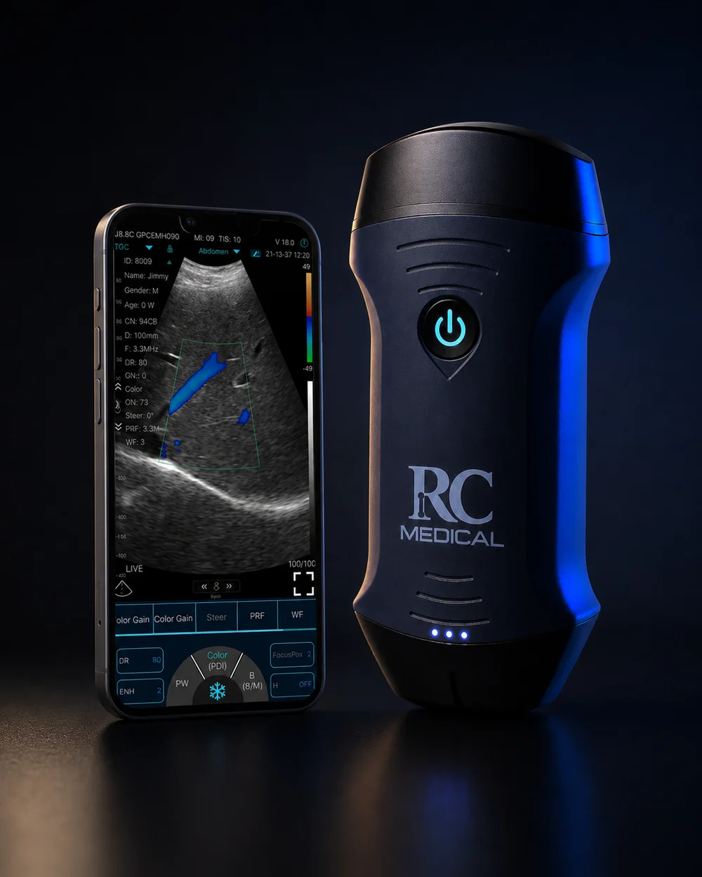 RC Lite em uso com o app aberto no smartphone